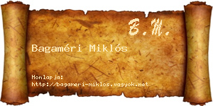 Bagaméri Miklós névjegykártya